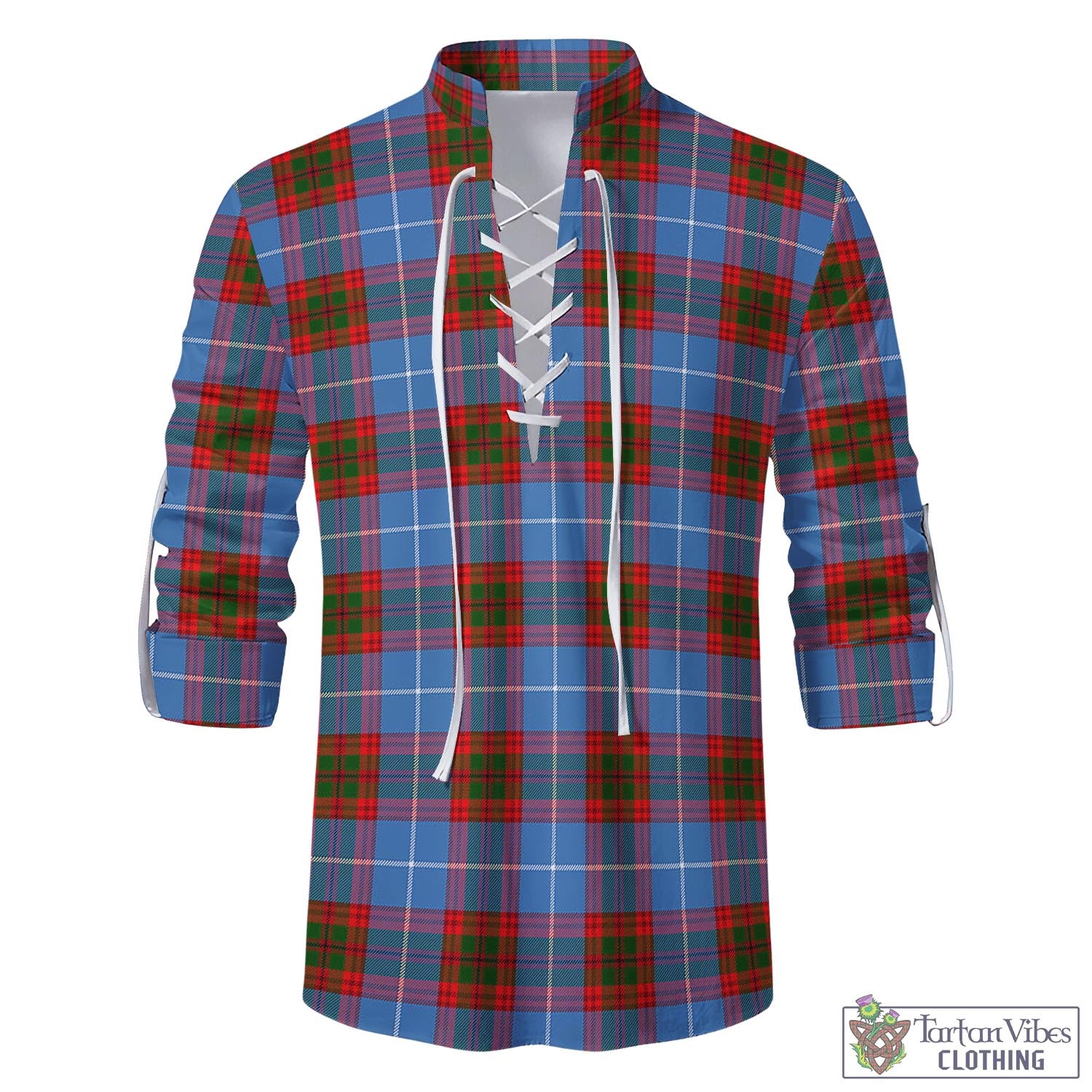 Tartan Vibes Clothing Spalding Tartan Men's Scottish Traditional Jacobite Ghillie Kilt Shirt