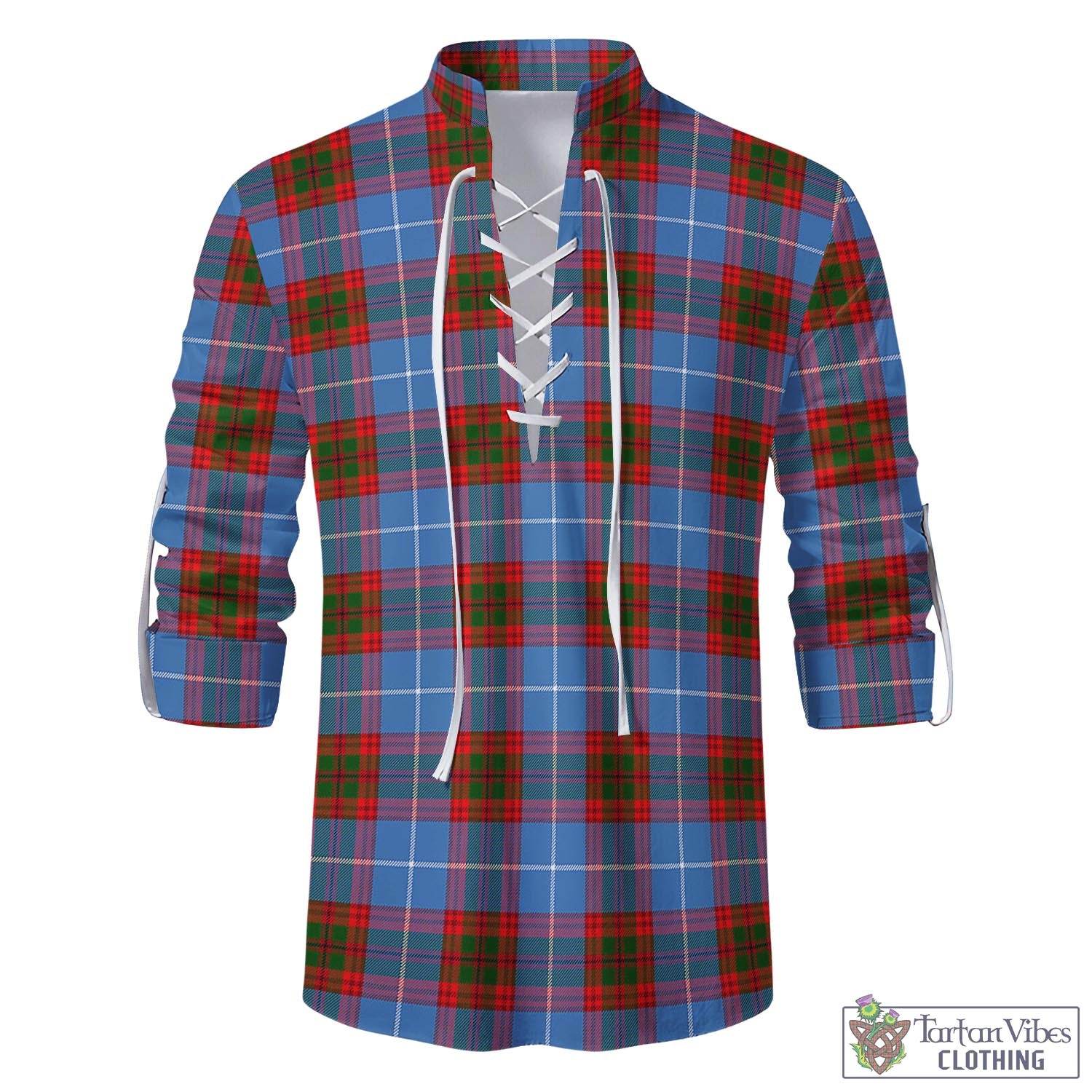 Spalding Tartan Men's Scottish Traditional Jacobite Ghillie Kilt Shirt - Tartan Vibes Clothing