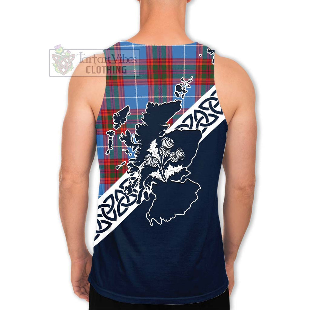 Spalding Tartan Men's Tank Top Featuring Thistle and Scotland Map - Tartan Vibes Clothing