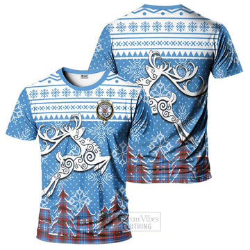 Spalding Clan Christmas T-Shirt Celtic Reindeer Style - Tartan Vibes Clothing
