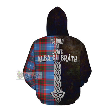 Spalding Tartan Family Crest Cotton Hoodie Alba Gu Brath Be Brave Lion Ancient Style Pullover Hoodie - Tartan Vibes Clothing