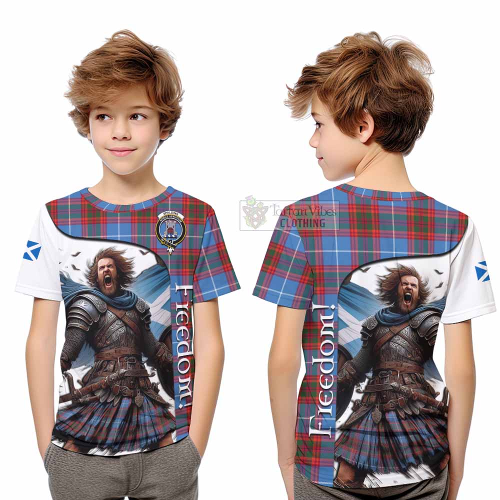 Spalding Crest Tartan Kid T-Shirt Inspired by the Freedom of Scottish Warrior - Tartan Vibes Clothing
