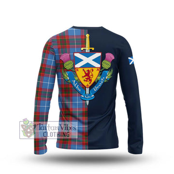 Spalding Tartan Long Sleeve T-Shirt Alba with Scottish Lion Royal Arm Half Style - Tartan Vibes Clothing