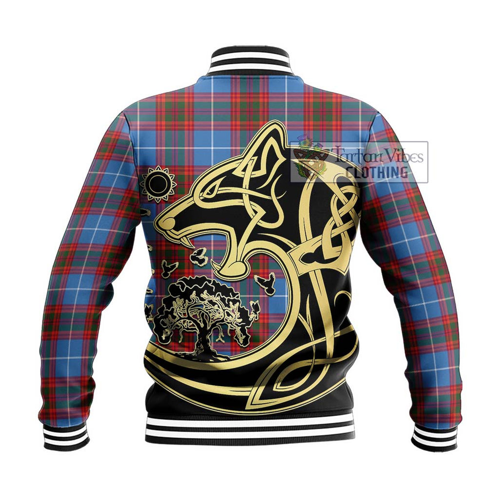 Spalding Tartan Baseball Jacket with Family Crest Celtic Wolf Style - Tartan Vibes Clothing