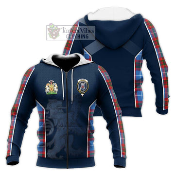 Spalding Tartan Knitted Hoodie with Family Crest and Lion Rampant Vibes Sport Style Unisex Knitted Zip Hoodie - Tartan Vibes Clothing