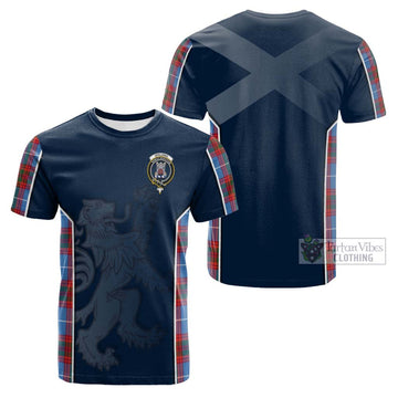 Spalding Tartan Cotton T-shirt with Family Crest and Lion Rampant Vibes Sport Style Kid's Shirt - Tartan Vibes Clothing