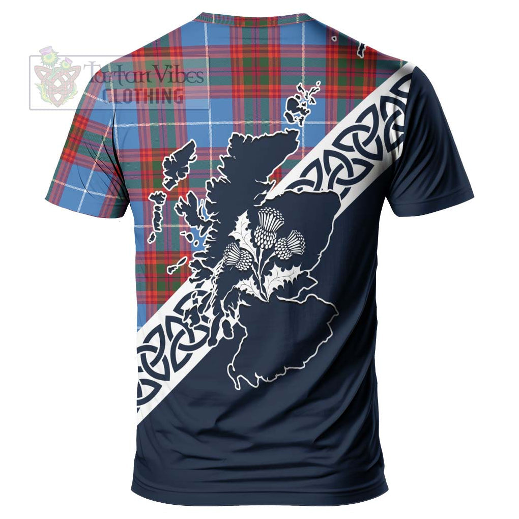 Spalding Tartan T-Shirt Featuring Thistle and Scotland Map - Tartanvibesclothing Store