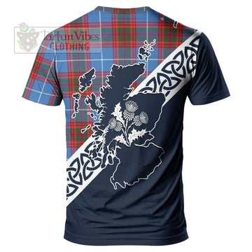 Spalding Tartan T-Shirt Featuring Thistle and Scotland Map - Tartanvibesclothing Store