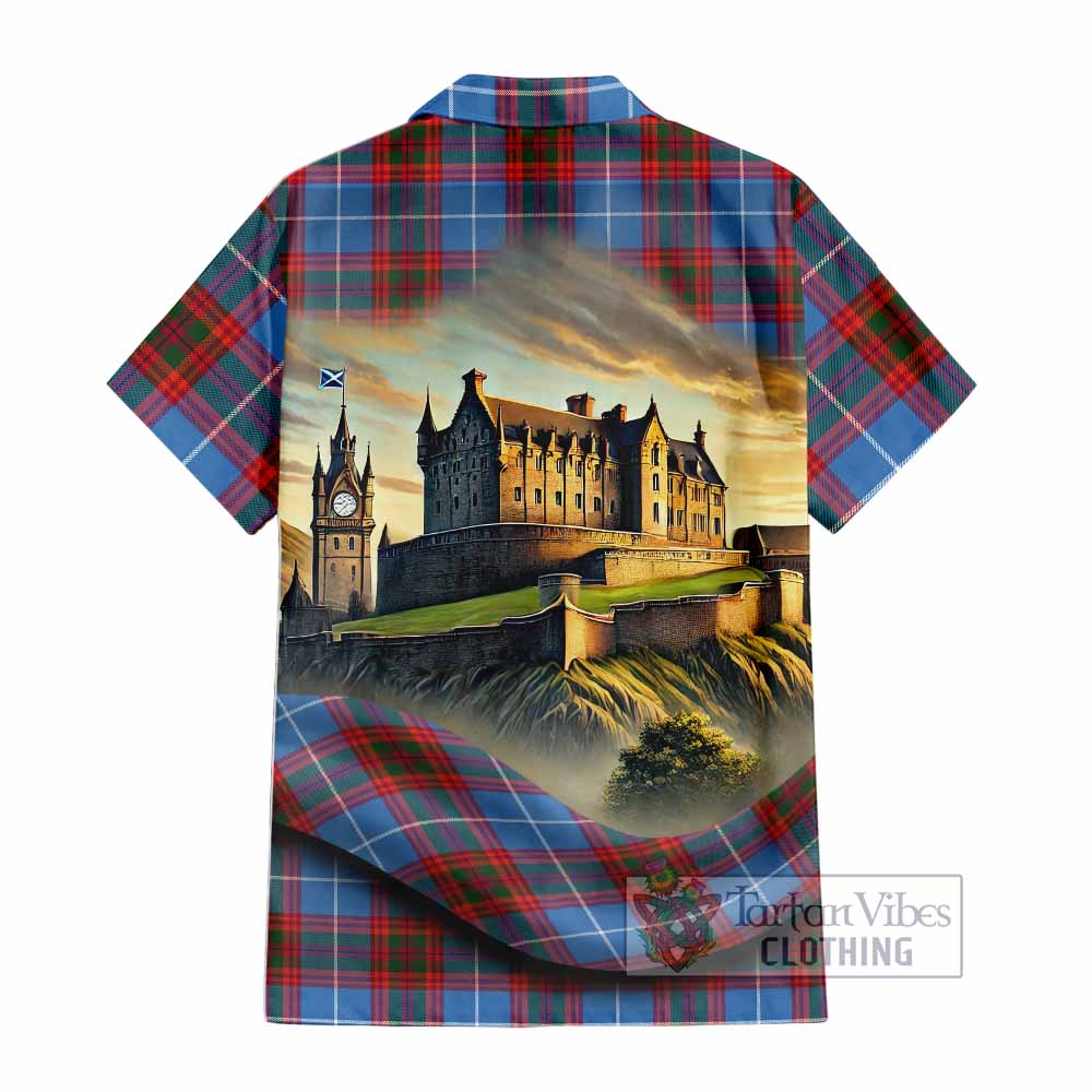 Spalding Tartan Family Crest Hawaiian Shirt with Scottish Ancient Castle Style - Tartan Vibes Clothing