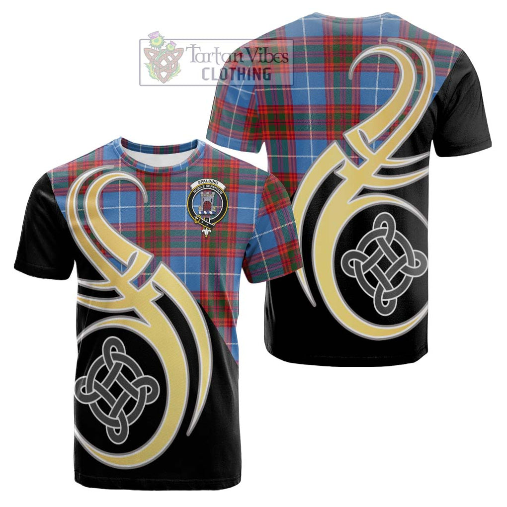 Spalding Tartan Cotton T-shirt with Family Crest and Celtic Symbol Style Kid's Shirt - Tartan Vibes Clothing