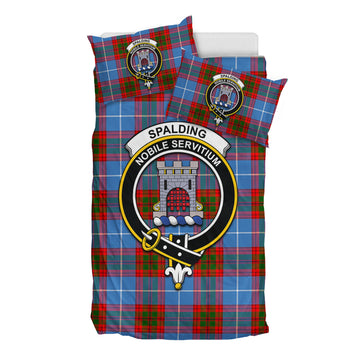 Spalding Tartan Bedding Set with Family Crest - Tartan Vibes Clothing