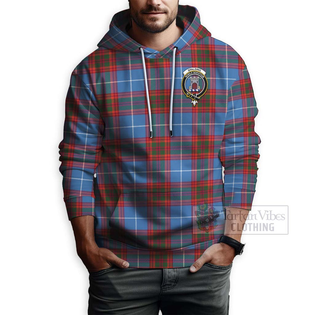 Spalding Tartan Hoodie with Family Crest Celtic Skull Style - Tartan Vibes Clothing