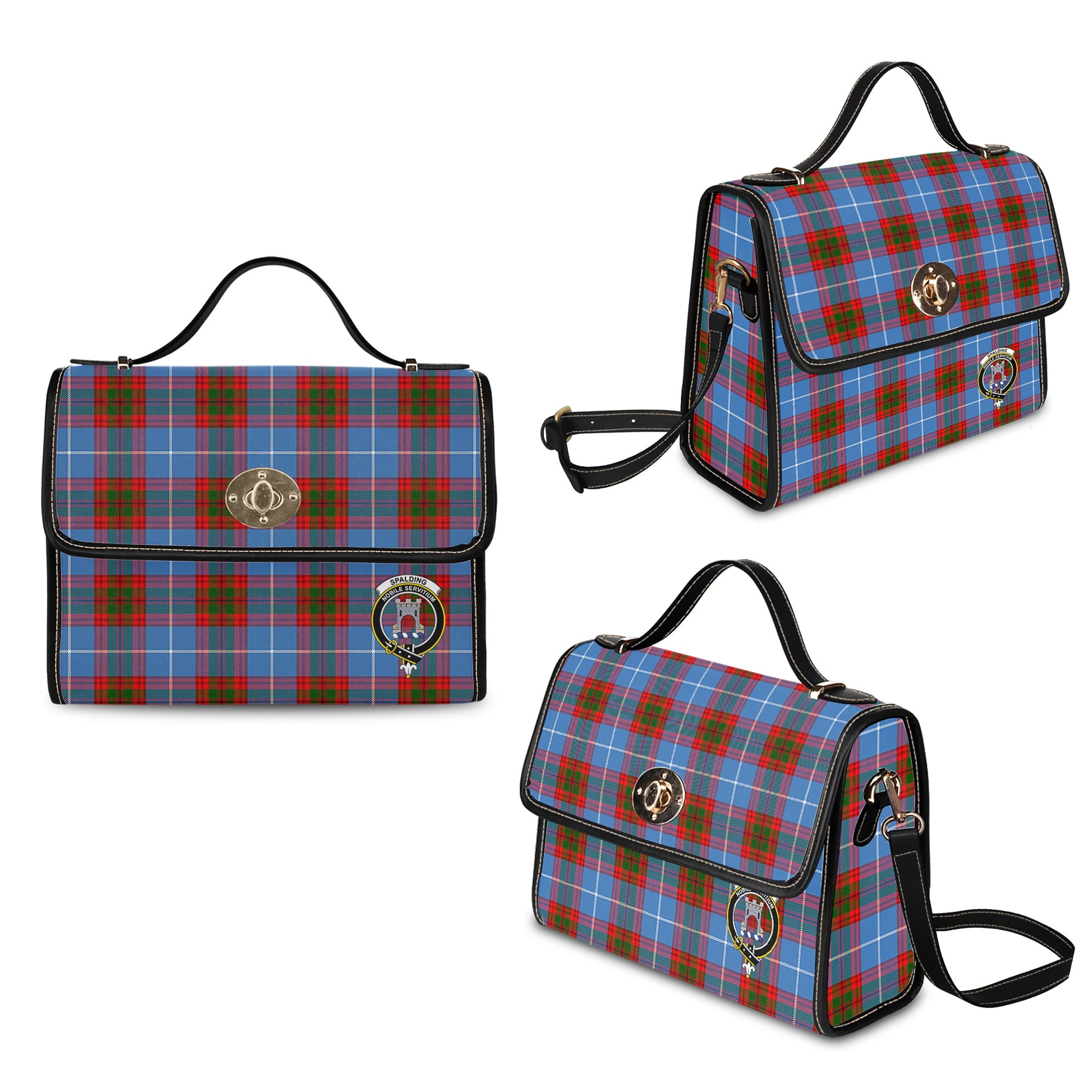 spalding-tartan-leather-strap-waterproof-canvas-bag-with-family-crest