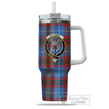 Spalding Tartan and Family Crest Tumbler with Handle