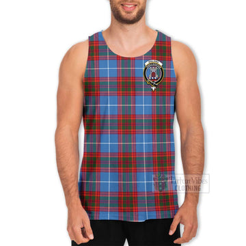 Spalding Tartan Men's Tank Top with Family Crest and Bearded Skull Holding Bottles of Whiskey - Tartan Vibes Clothing