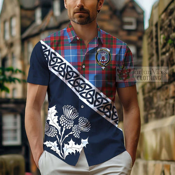 Spalding Tartan Hawaiian Shirt Featuring Thistle and Scotland Map - Tartan Vibes Clothing