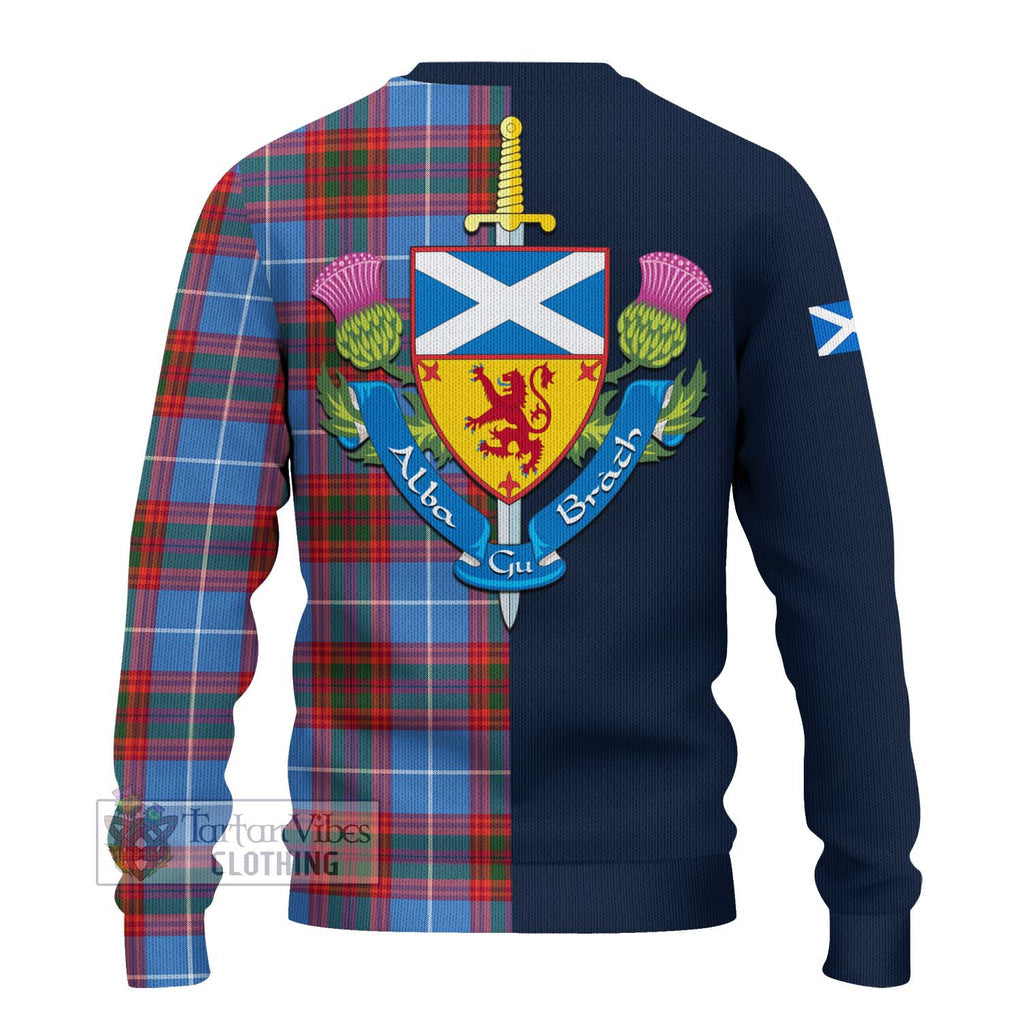 Spalding Tartan Ugly Sweater Alba with Scottish Lion Royal Arm Half Style - Tartan Vibes Clothing