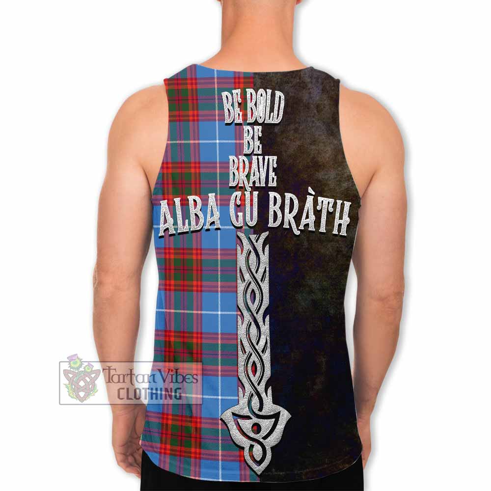 Spalding Tartan Family Crest Men's Tank Top Alba Gu Brath Be Brave Lion Ancient Style - Tartan Vibes Clothing