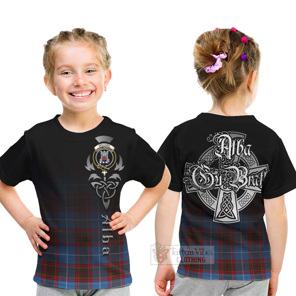 Spalding Tartan Kid T-Shirt Featuring Alba Gu Brath Family Crest Celtic Inspired - Tartan Vibes Clothing