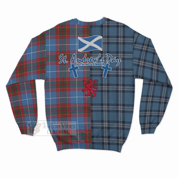 Spalding Tartan Sweatshirt Happy St. Andrew's Day Half Tartan Style - Tartan Vibes Clothing