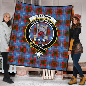 Spalding Tartan Quilt with Family Crest