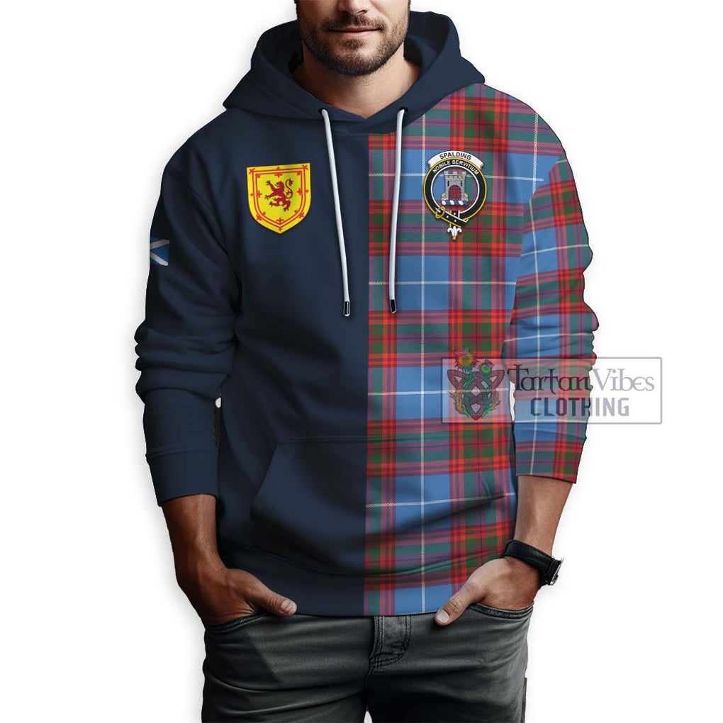 Spalding Tartan Hoodie Alba with Scottish Lion Royal Arm Half Style - Tartan Vibes Clothing