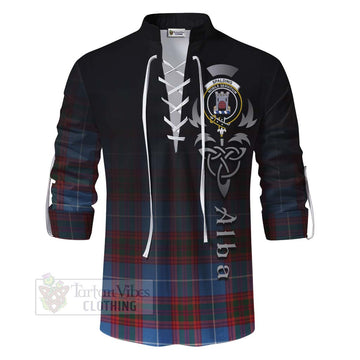 Tartan Vibes Clothing Spalding Tartan Ghillie Kilt Shirt Featuring Alba Gu Brath Family Crest Celtic Inspired