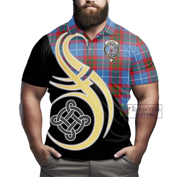 Spalding Tartan Polo Shirt with Family Crest and Celtic Symbol Style - Tartan Vibes Clothing
