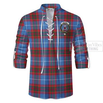 Spalding Tartan Ghillie Kilt Shirt with Family Crest Celtic Skull Style - Tartan Vibes Clothing