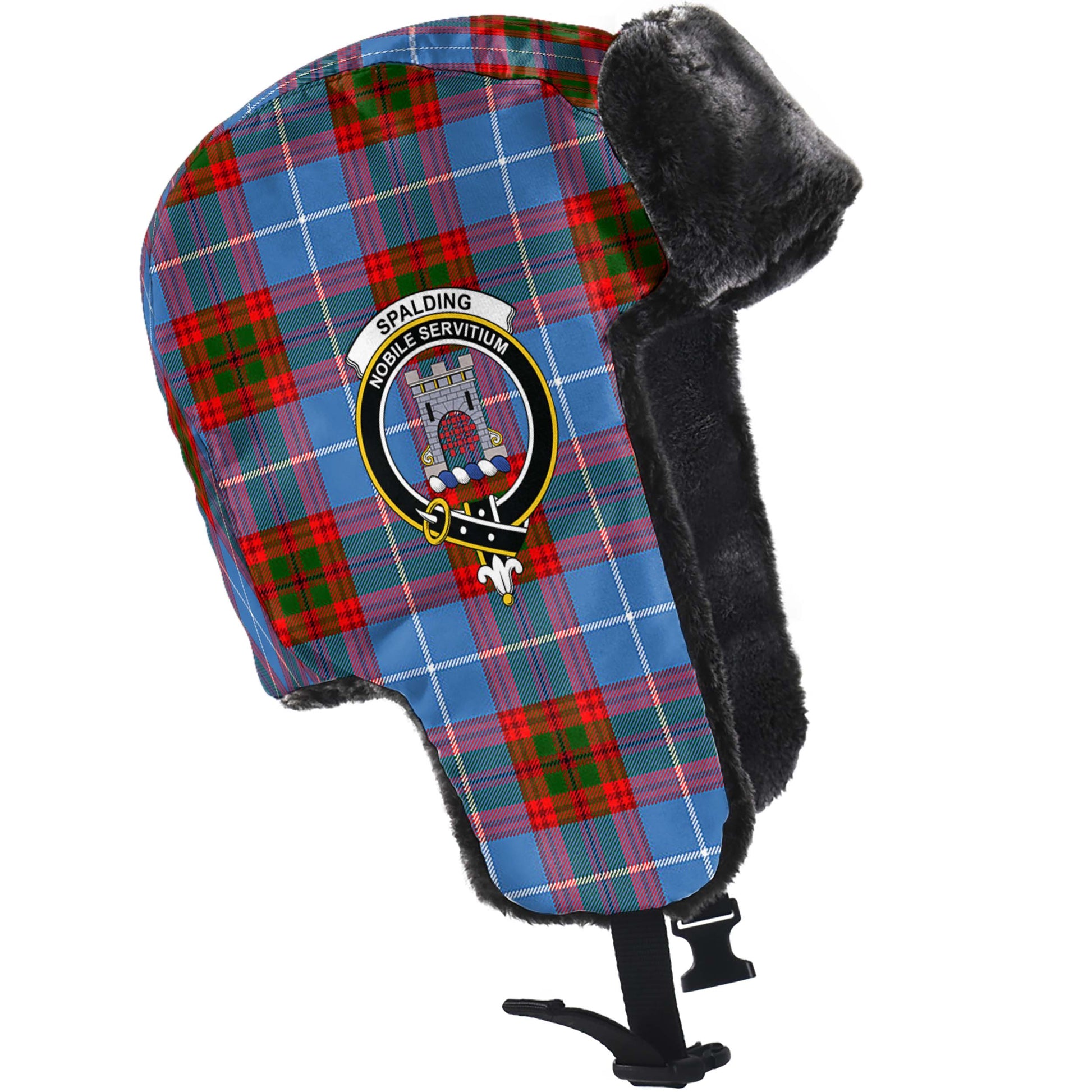 Spalding Tartan Winter Trapper Hat with Family Crest - Tartan Vibes Clothing