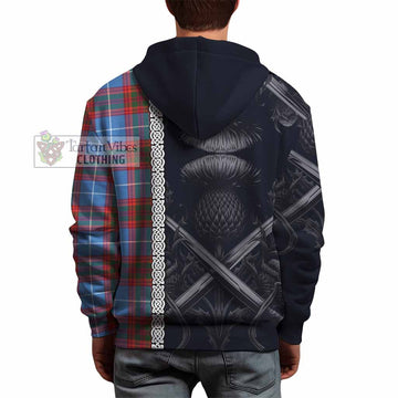 Spalding Tartan Hoodie with Family Crest Cross Sword Thistle Celtic Vibes - Tartan Vibes Clothing