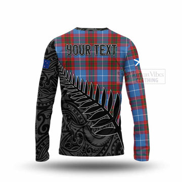 Spalding Crest Tartan Long Sleeve T-Shirt with New Zealand Silver Fern Half Style - Tartan Vibes Clothing