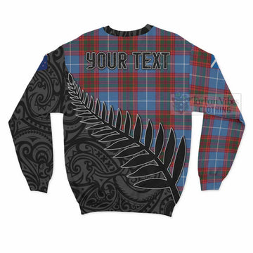 Spalding Crest Tartan Sweatshirt with New Zealand Silver Fern Half Style - Tartan Vibes Clothing