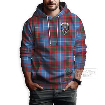Spalding Tartan Hoodie with Family Crest and Bearded Skull Holding Bottles of Whiskey - Tartan Vibes Clothing