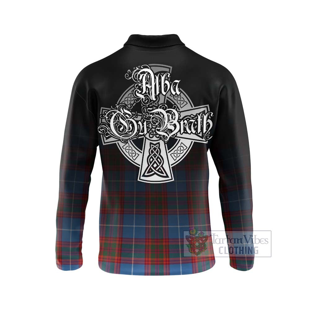 Spalding Tartan Long Sleeve Polo Shirt Featuring Alba Gu Brath Family Crest Celtic Inspired - Tartan Vibes Clothing