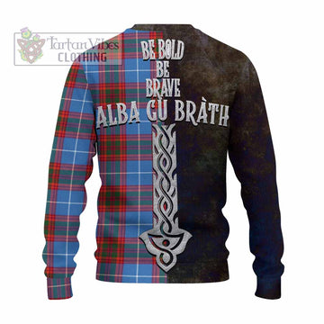 Spalding Tartan Family Crest Knitted Sweater Alba Gu Brath Be Brave Lion Ancient Style - Tartan Vibes Clothing