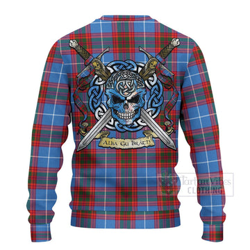 Spalding Tartan Ugly Sweater with Family Crest Celtic Skull Style - Tartan Vibes Clothing