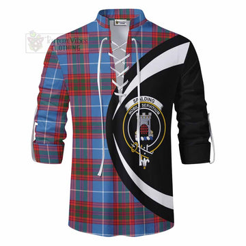 Spalding Tartan Ghillie Kilt Shirt with Family Crest Circle Style - Tartan Vibes Clothing