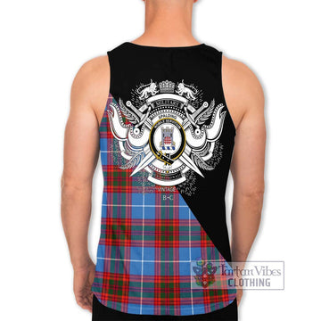 Spalding Tartan Men's Tank Top with Family Crest and Military Logo Style - Tartan Vibes Clothing