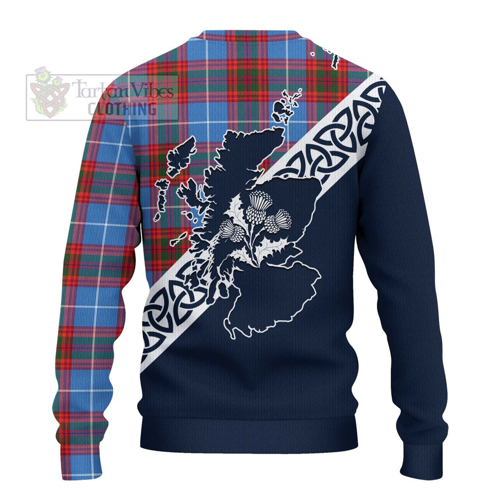 Spalding Tartan Ugly Sweater Featuring Thistle and Scotland Map - Tartan Vibes Clothing