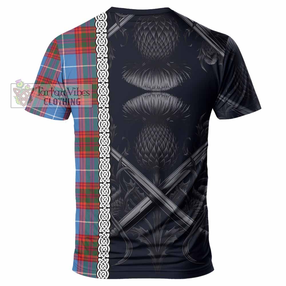 Spalding Tartan T-Shirt with Family Crest Cross Sword Thistle Celtic Vibes - Tartan Vibes Clothing