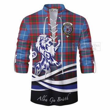 Spalding Tartan Ghillie Kilt Shirt with Alba Gu Brath Regal Lion Emblem - Tartan Vibes Clothing