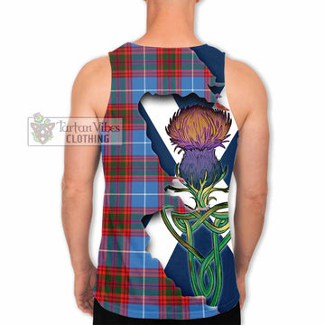 Tartan Vibes Clothing Spalding Tartan Family Crest Men's Tank Top Scottish Thistle Celtic Inspired