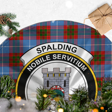 Spalding Tartan Christmas Tree Skirt with Family Crest