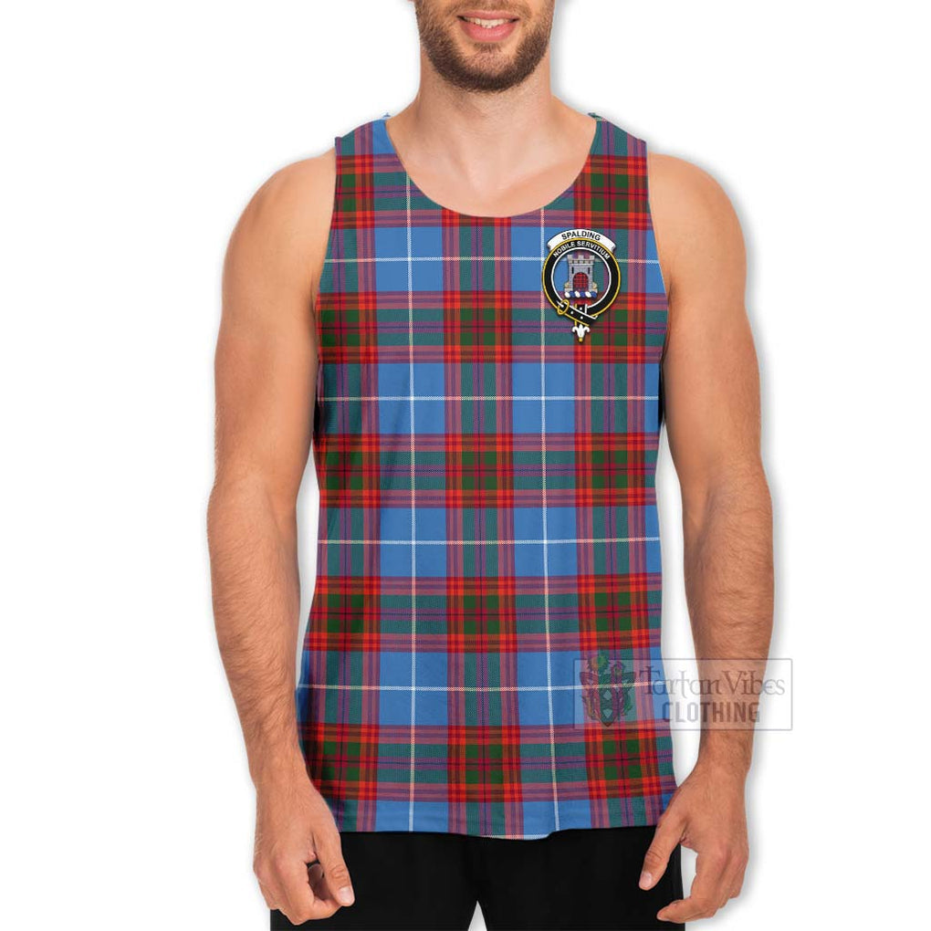 Spalding Tartan Men's Tank Top with Family Crest Celtic Skull Style - Tartan Vibes Clothing