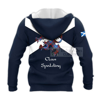 Spalding Tartan Lion Rampant Knitted Hoodie Proudly Display Your Heritage with Alba Gu Brath and Clan Name - Tartan Vibes Clothing