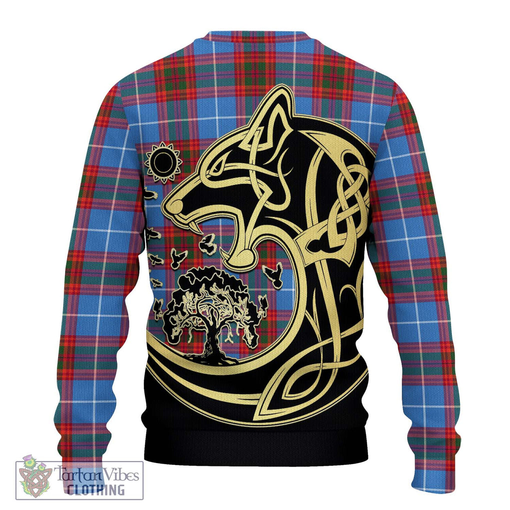 Spalding Tartan Ugly Sweater with Family Crest Celtic Wolf Style - Tartan Vibes Clothing