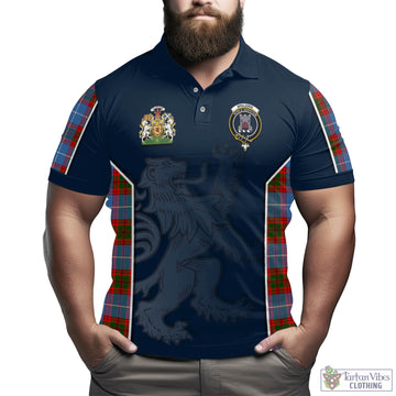 Spalding Tartan Men's Polo Shirt with Family Crest and Lion Rampant Vibes Sport Style