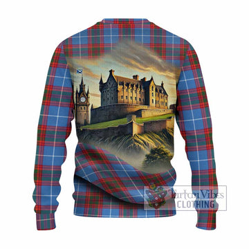 Spalding Tartan Family Crest Knitted Sweater with Scottish Ancient Castle Style - Tartan Vibes Clothing