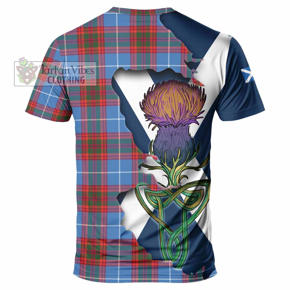 Tartan Vibes Clothing Spalding Tartan Family Crest T-Shirt Scottish Thistle Celtic Inspired